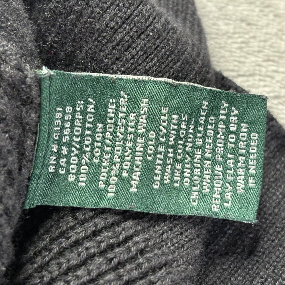 Lauren Ralph Lauren Sweater Womens Medium Quarter Zip Waffle Knit Patch‎ Pockets - Picture 8 of 10